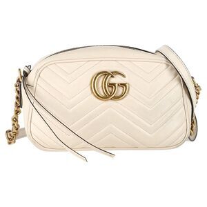 Gucci Small GG Marmont Camera Bag in Ivory Calf Leather